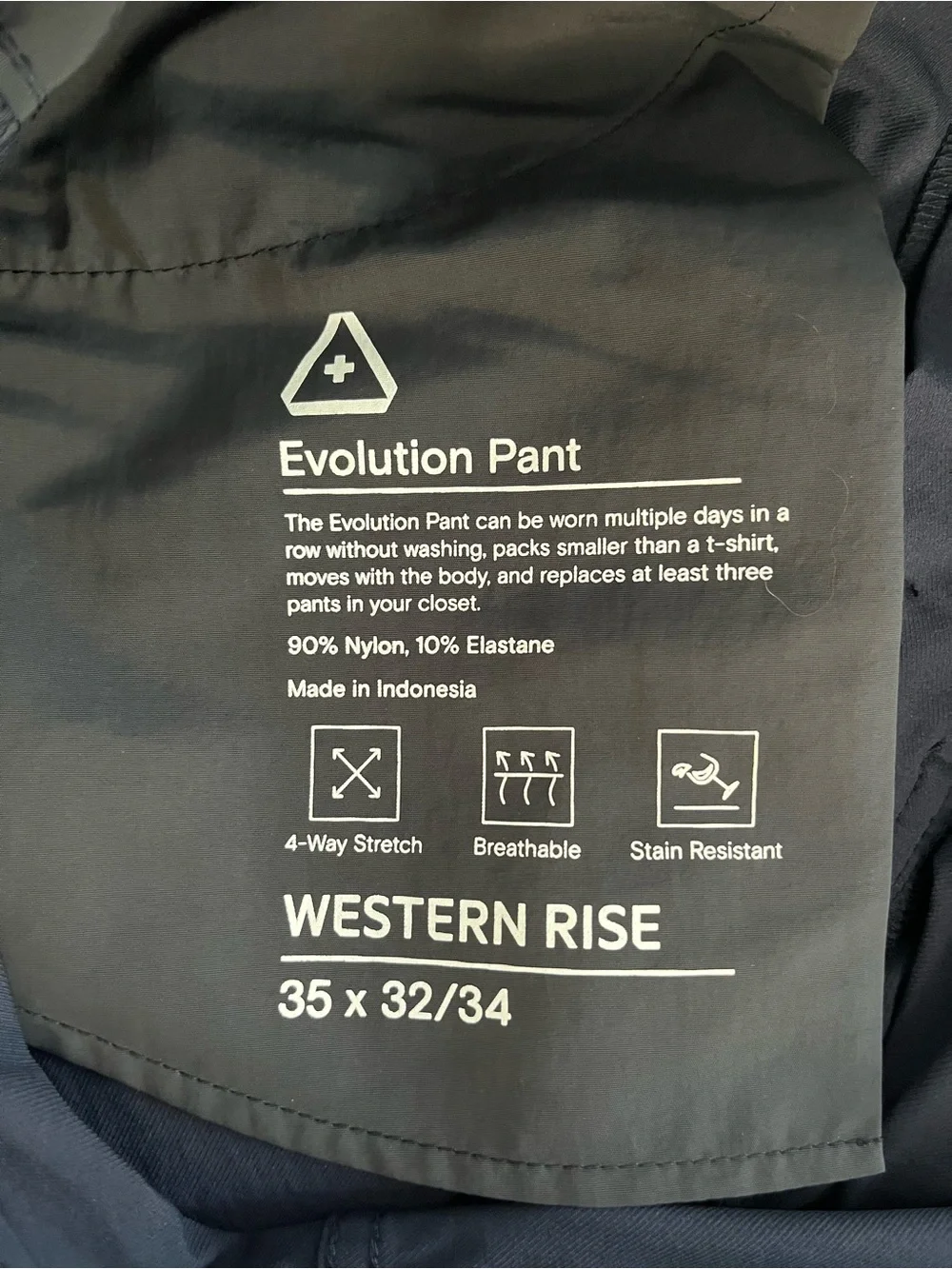 Western Rise Evolution Pants Mens 35x32 Blue Performance Hiking Stretch Tech